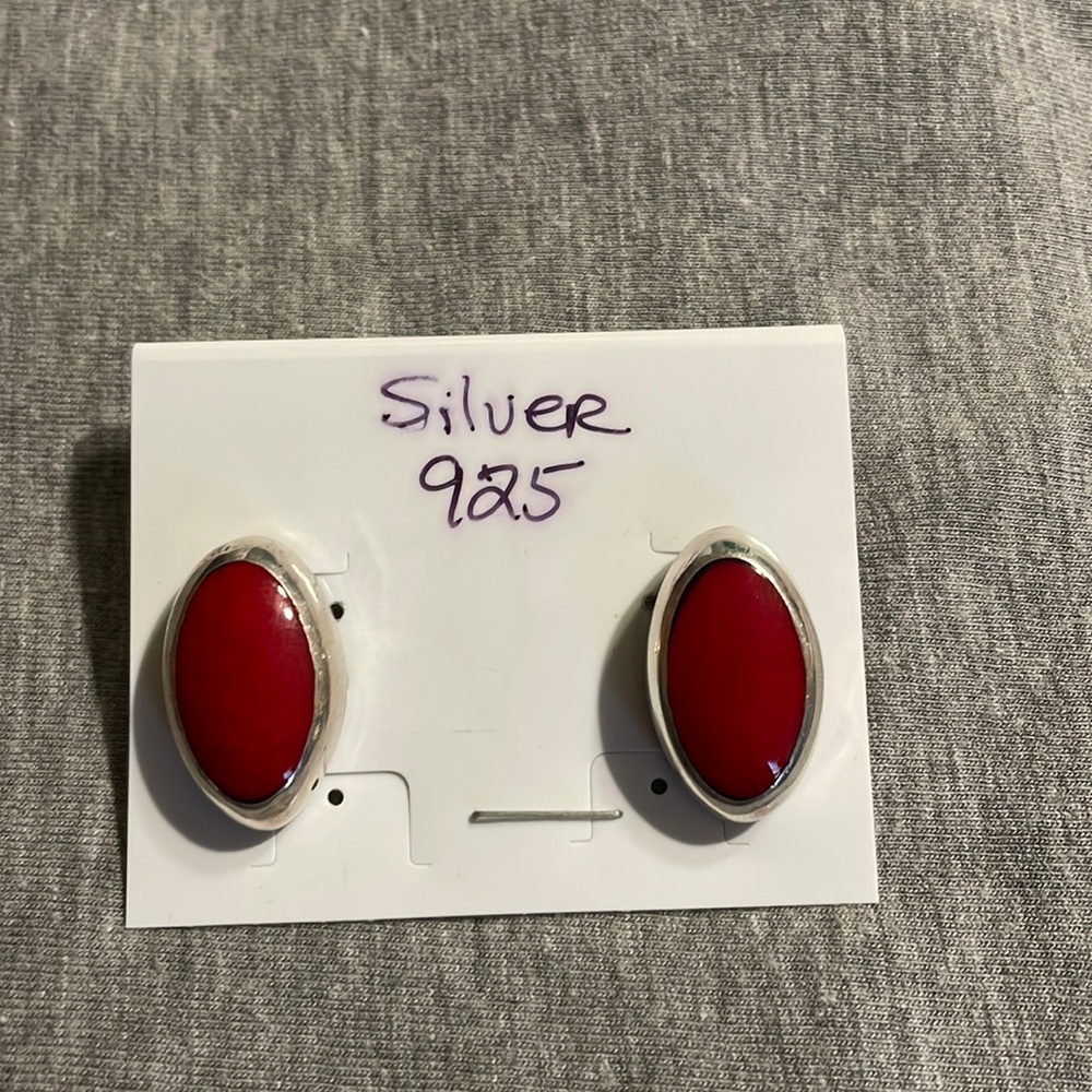Mexico Sterling Silver 925 with  Red Garnet Huge stone